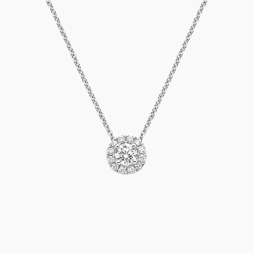 Brilliant Earth 18k White Gold Diamond Halo Pendant Necklace (2/5 Carat Diamond) - Picture 2 of 6